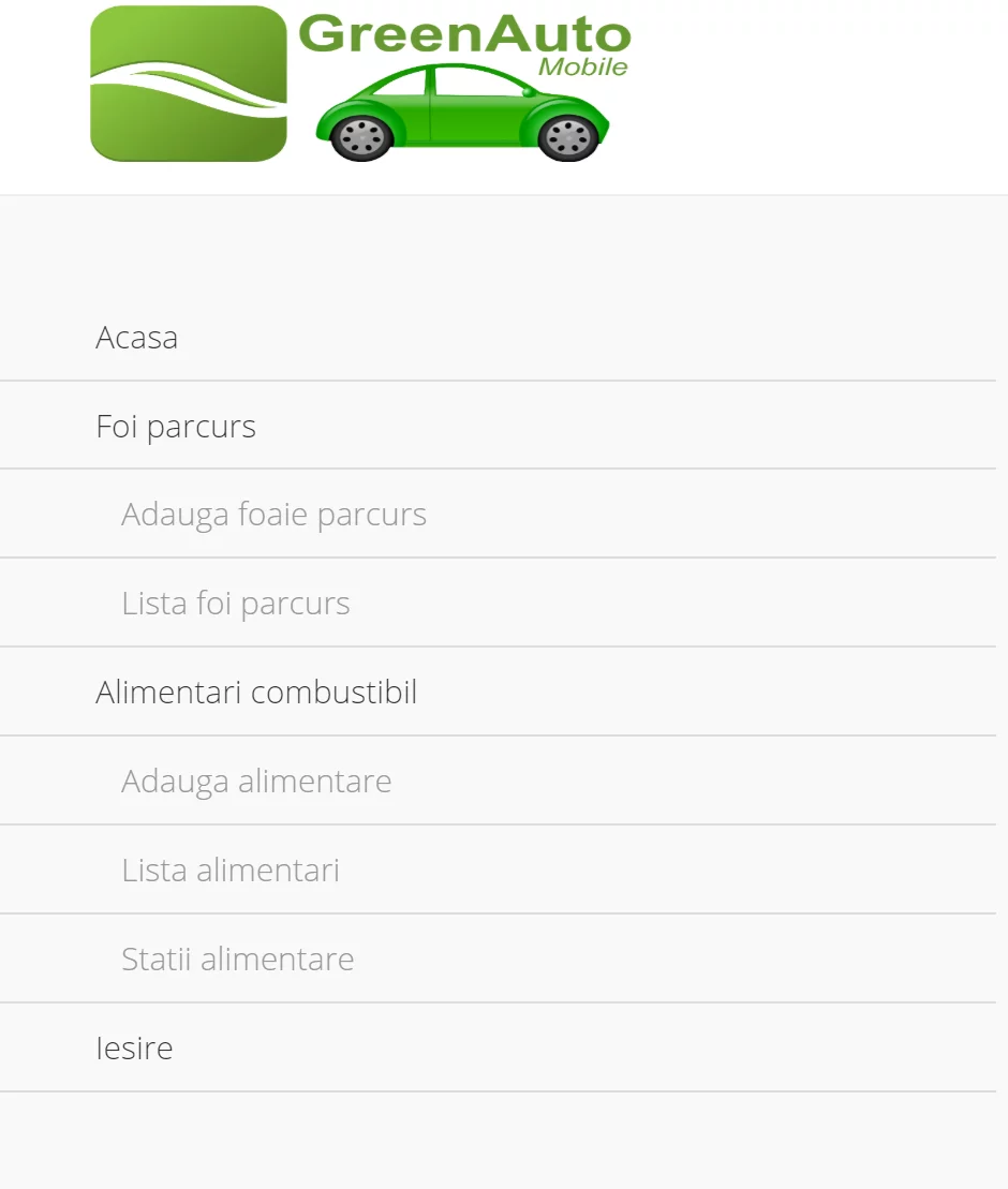 Aplicatia Green Auto Mobile